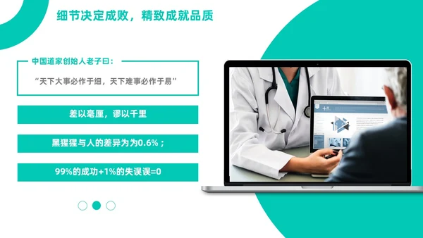 绿色简约商务医疗健康环保主题公司介绍PPT精细化管理