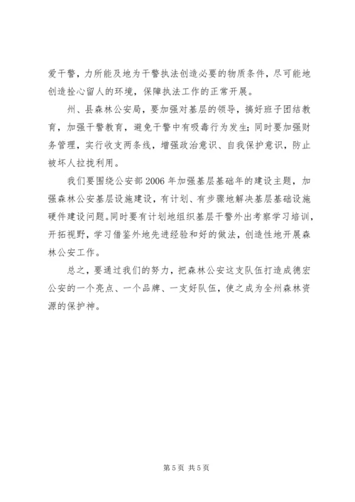 副州长在森林公安调研时的讲话 (2).docx