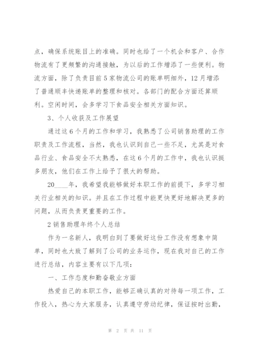 销售助理年终个人总结范本5篇.docx