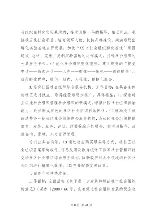 XX市社会组织发展规划实施方案.docx