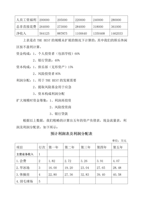 THE-BEST健身机构创业计划书.docx