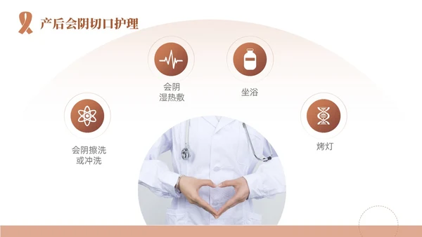 粉色简约线条风产后护理培训医学妇产科PPT