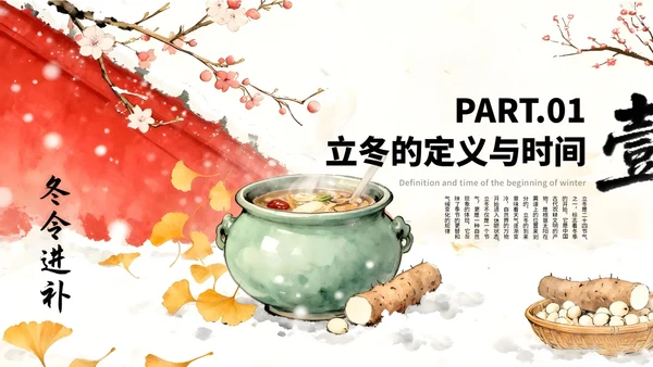 红色中国风立冬节气介绍通用模板