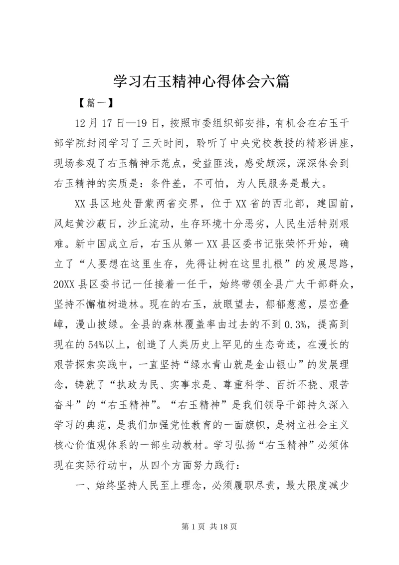 7学习右玉精神心得体会六篇.docx