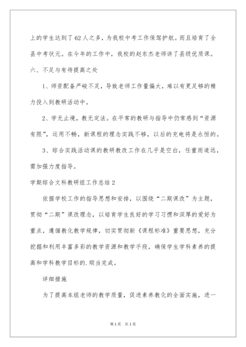 2022学期综合文科教研组工作总结.docx