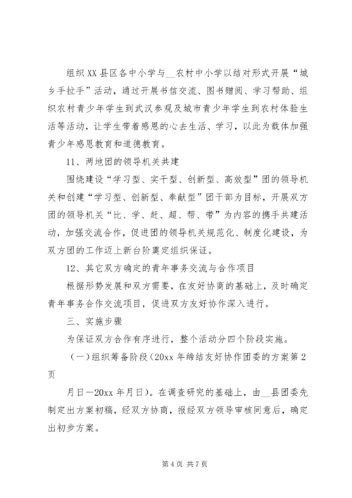 缔结友好协作团委的方案.docx