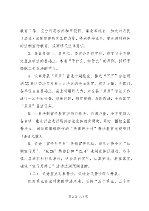 全县普法依法治理工作要点.docx