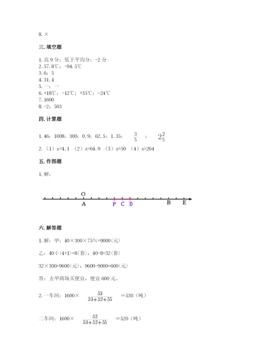 冀教版六年级下册数学 期末检测卷精品含答案.docx