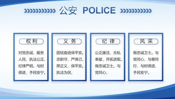 蓝色大气公安派出所年年终总结PPT