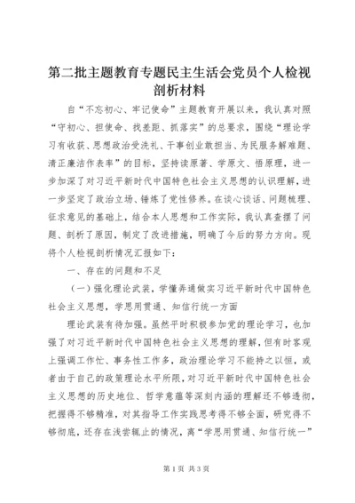 第二批主题教育专题民主生活会党员个人检视剖析材料.docx