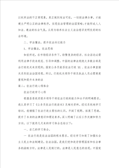 2021年依法行政工作心得体会3
