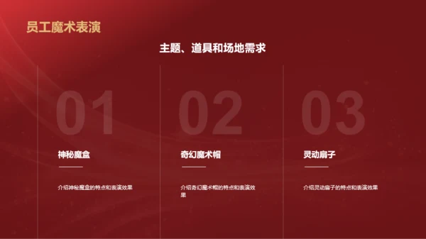红色奢华时尚企业年会节目介绍PPT
