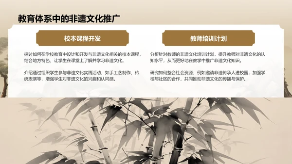 棕色复古风非遗文化的保护与传承PPT模板