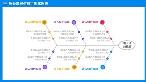 多彩鱼骨图信息可视化图表PPT模板