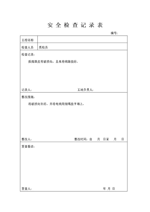 安全检查记录表 (3)
