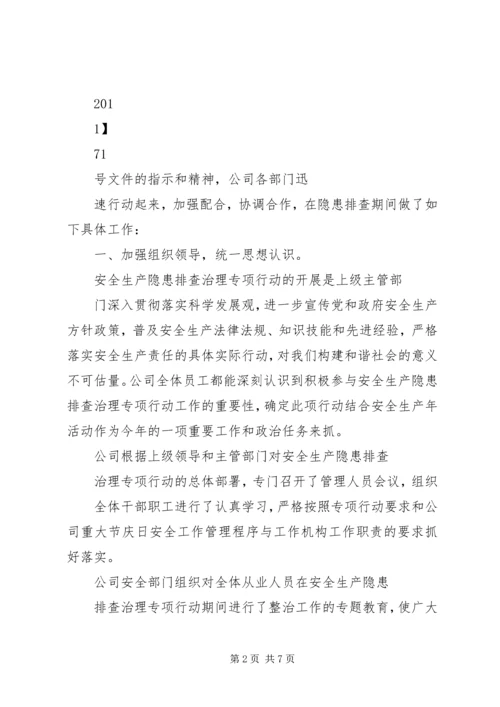 全市安全生产隐患排查治理专项行动工作信息 (3).docx