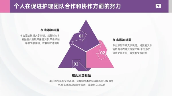 紫粉色形状插画简约风护士长述职报告通用PPT模板