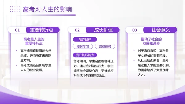紫色简约风高考主题班会PPT