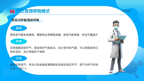 卡通熊猫肺康复训练课件通用PPT模板
