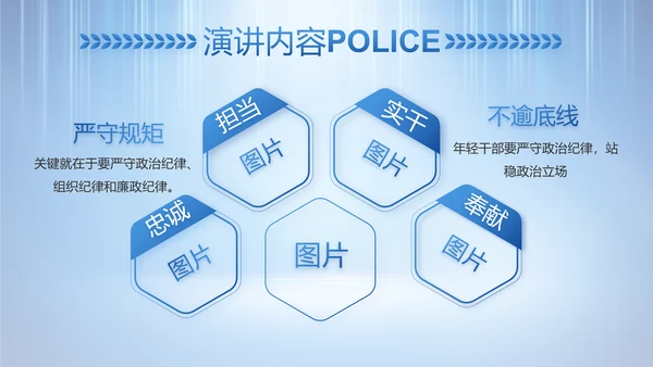 蓝色大气公安警察工作总结计划PPT