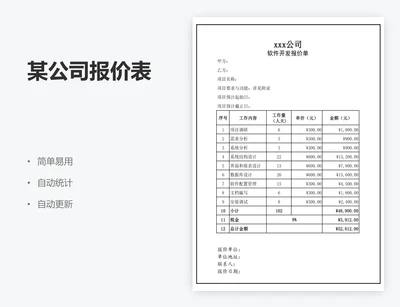 某公司报价表