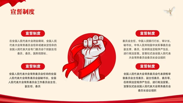 红色简约宪法宣誓誓词PPT模板宣传PPT动态PPT