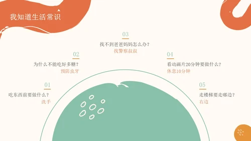 幼儿生活小常识教育PPT模板