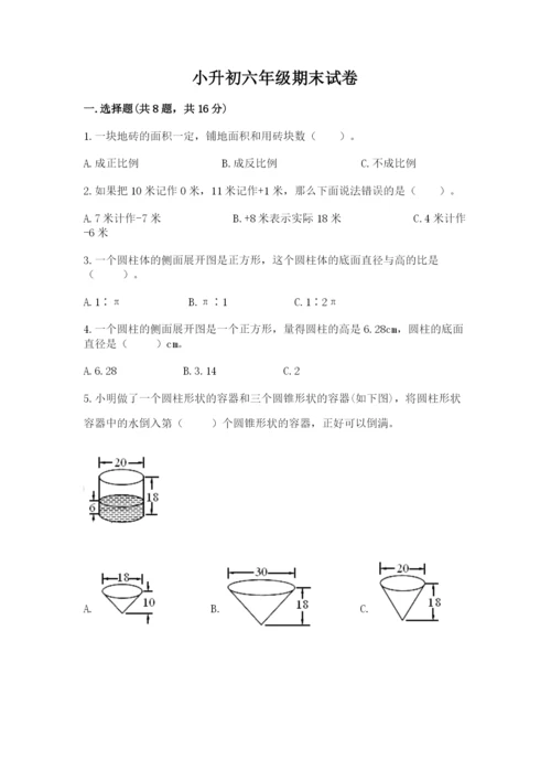 小升初六年级期末试卷完整版.docx