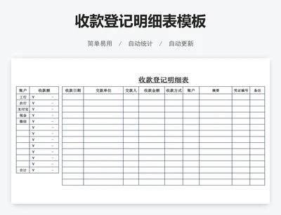 收款登记明细表模板