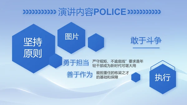 蓝色大气民警简历面试自我介绍动态PPT