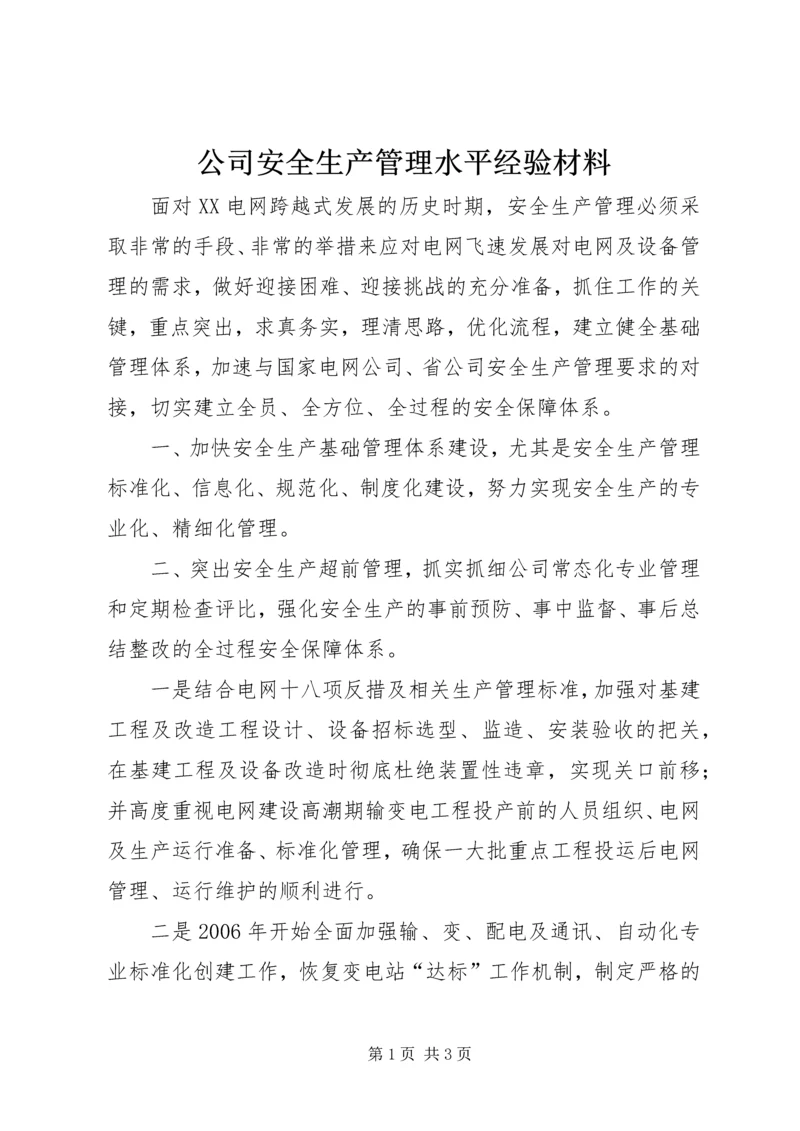 公司安全生产管理水平经验材料 (7).docx