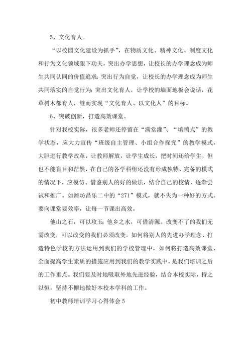 初中教师培训学习心得体会.docx