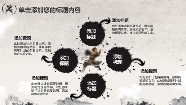 笑傲江湖水墨武侠侠客古典总结报告PPT