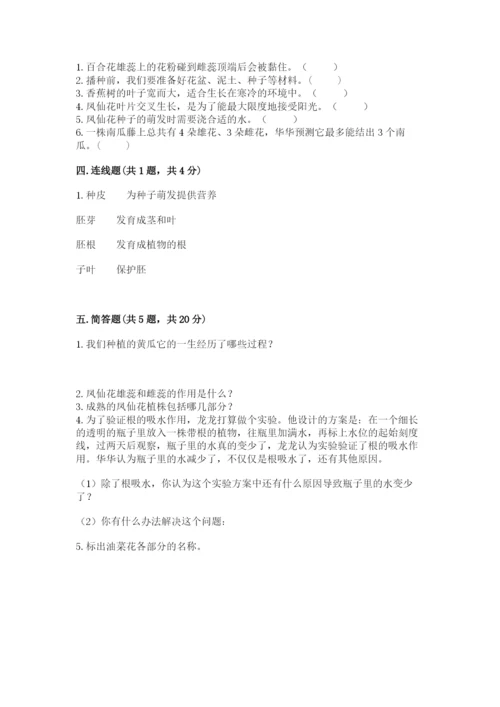 教科版科学四年级下册第一单元《植物的生长变化》测试卷（易错题）.docx