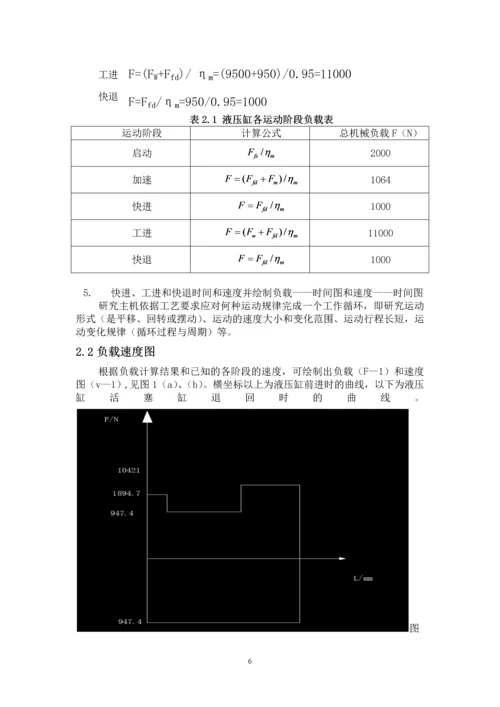 组合机床动力滑台液压系统--课程设计说明书.docx