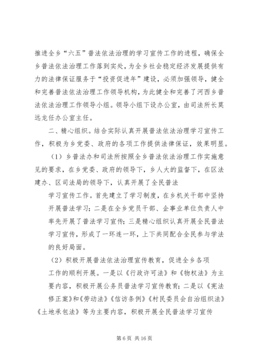 乡镇普法依法治理工作总结.docx