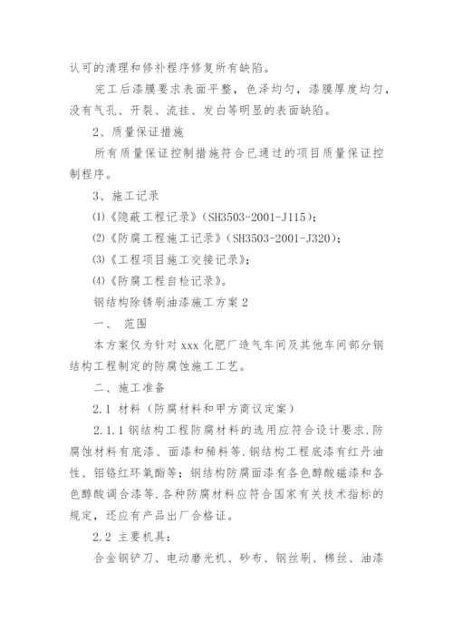 钢结构除锈刷油漆施工方案.docx