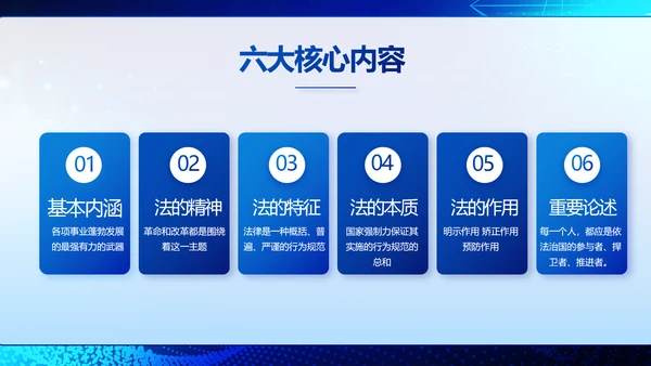 蓝色科技与法律法规宣传PPT动态模板