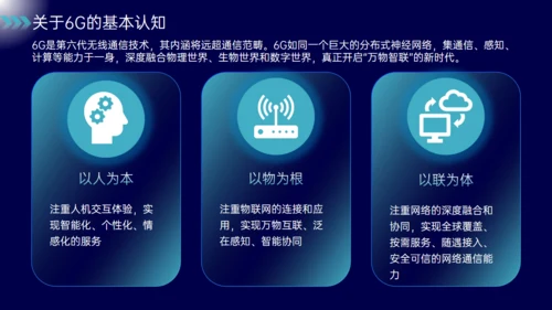 蓝色科技风6G深度融合万物智联通用PPT模板
