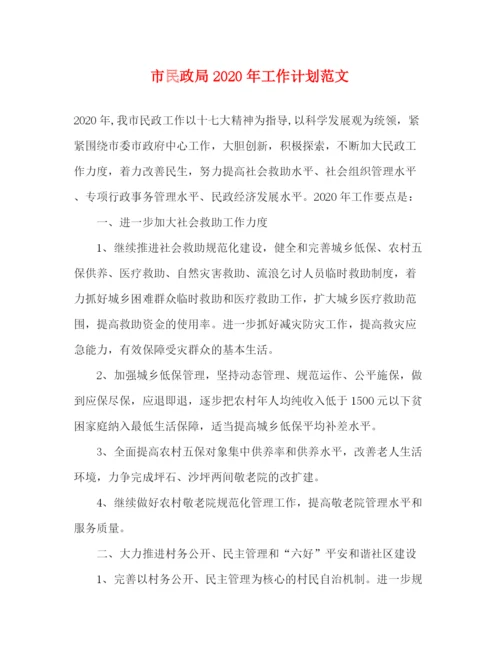 精编之市民政局年工作计划范文.docx