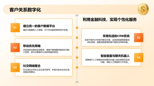 橙色商务风银行客户关系管理PPT模板