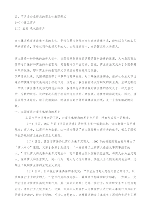 试论商主体的表现形式.docx