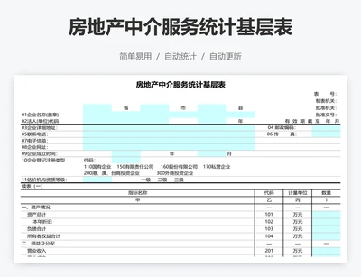 房地产中介服务统计基层表