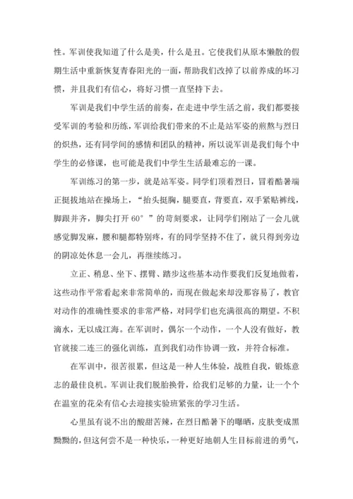 初中军训心得体会模板十篇（一）.docx