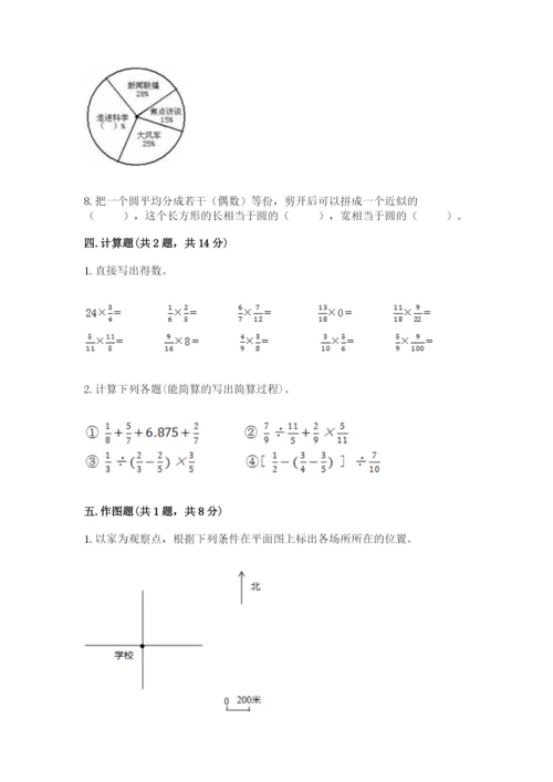 小学六年级上册数学期末测试卷含答案【模拟题】.docx