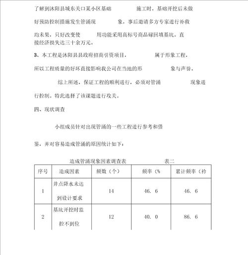 提高井点降水质量QC小组成果