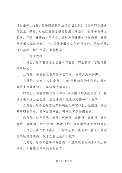 社区健康教育计划精选.docx