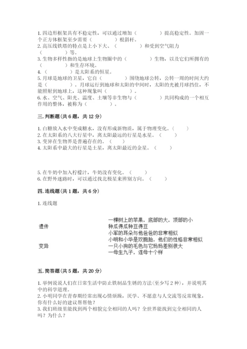 教科版六年级下册科学期末测试卷1套.docx