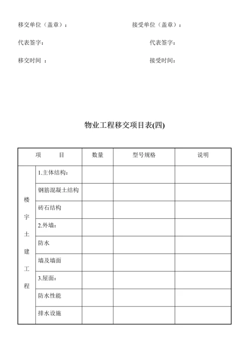 物业移交表格全套.docx