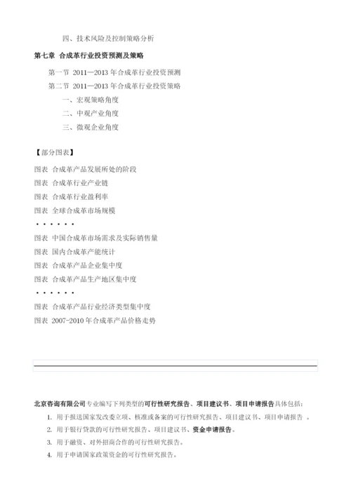 合成革项目投资调研及前景预测报告模板.docx